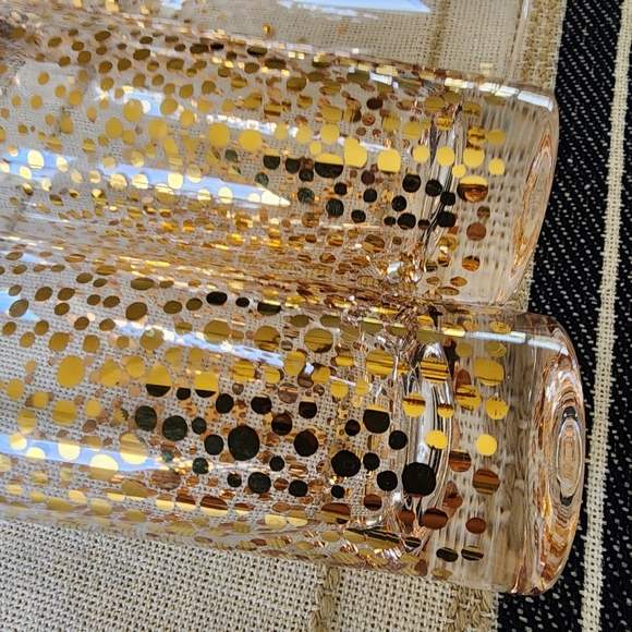 Anthropologie Gold Polka-dots Champagne Flutes Glasses set of 4 - Picture 5 of 12